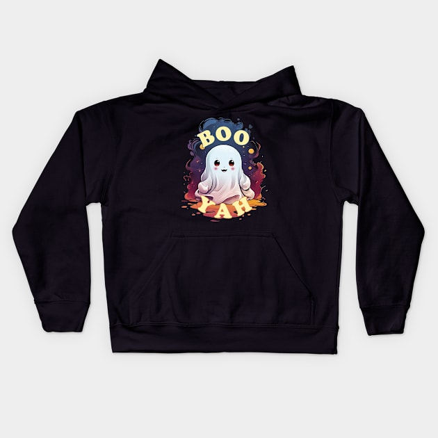 Kawaii Ghost Booyah Kids Hoodie by TMBTM